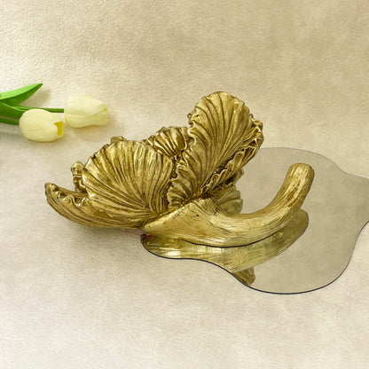 【Pre-order: 30-day lead time | MOQ: 120 units】Gold color Layered Peony Resin Candle Holder | Artistic Home Collection