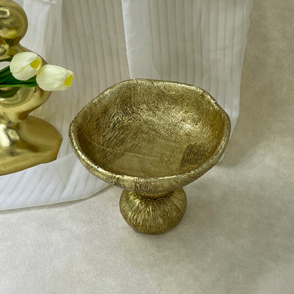 【Pre-order: 30-day lead time | MOQ: 120 units】Textured Gold Resin Tray | Artistic Home Collection