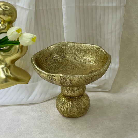 【Pre-order: 30-day lead time | MOQ: 120 units】Textured Gold Resin Tray | Artistic Home Collection