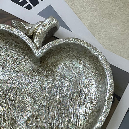 【Pre-order: 30-day lead time | MOQ: 120 units】Gold - Toned & Silver - Toned Apple - Shaped Resin Trays | Artistic Home Collection