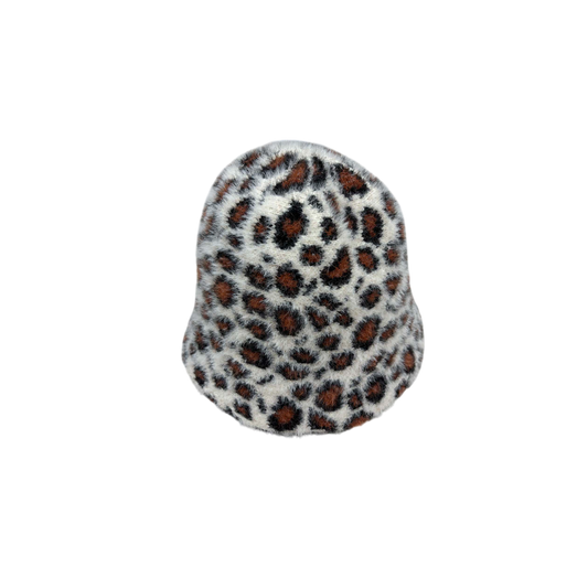 IGO2507316 Vintage - Inspired Fuzzy Leopard Fashion Hat with Wide Brim