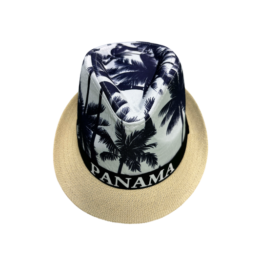 IGO2507327 Palm Tree Printed Trilby Hat