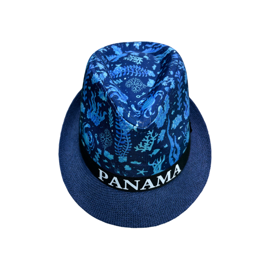 IGO2507328 Blue Marine Life Printed Trilby Hat