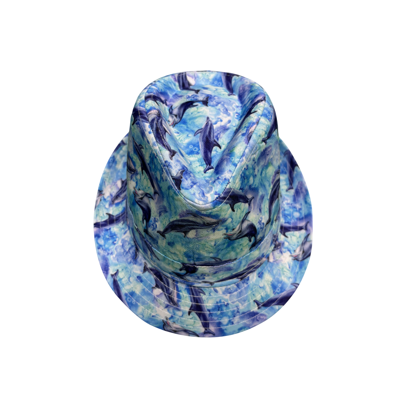 IGO2507336 Dolphin Pattern Printed Trilby Hat