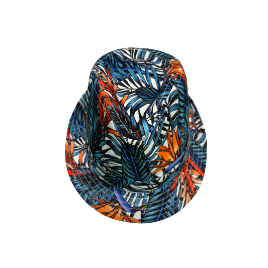 IGO2507337 Tropical Plant Pattern Trilby Hat