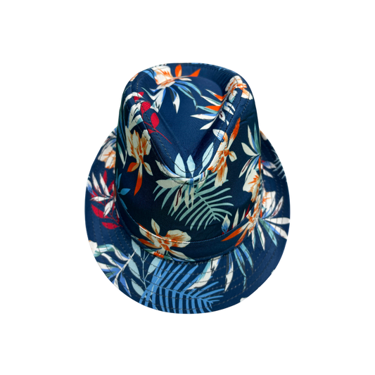 IGO2507339 Dark-colored Floral Trilby Hat