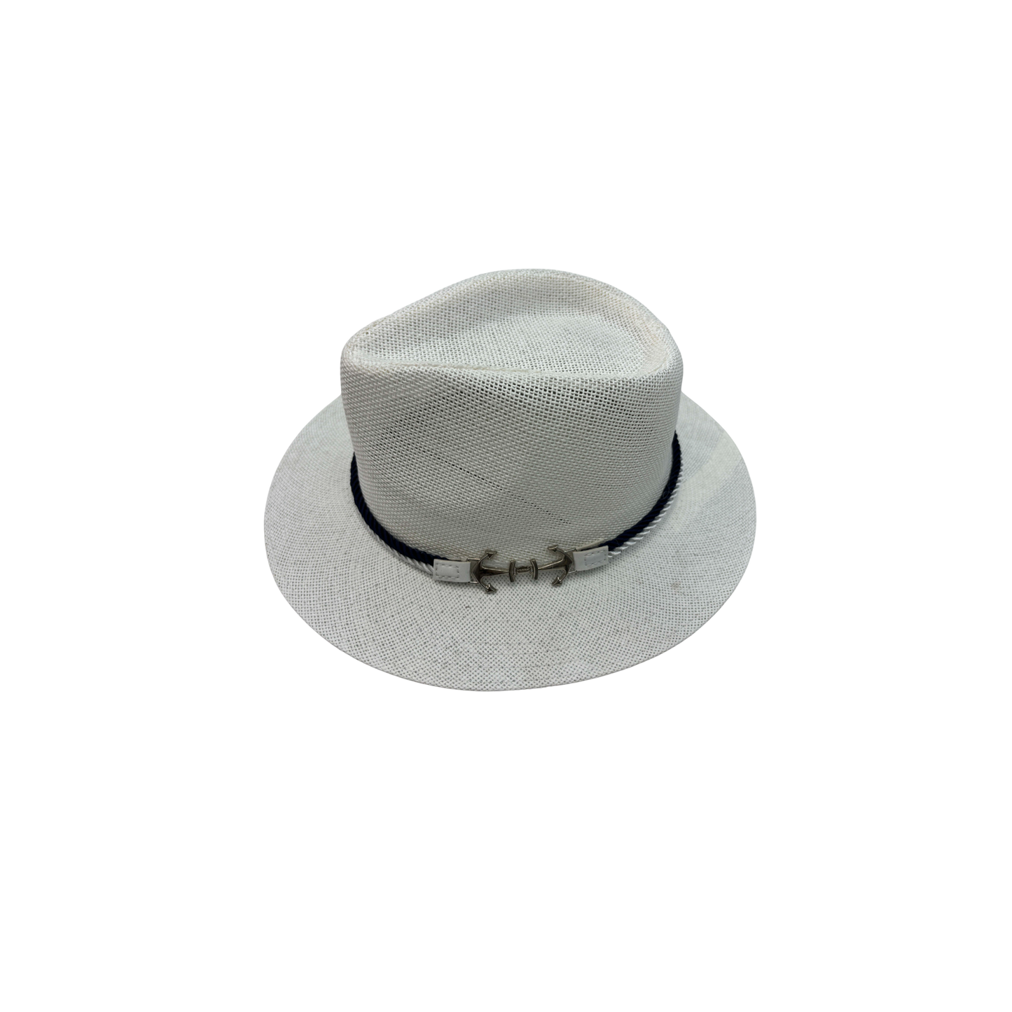 IGO2507375 Metal Anchor Buckle Designed Woven Straw Fedora Hat