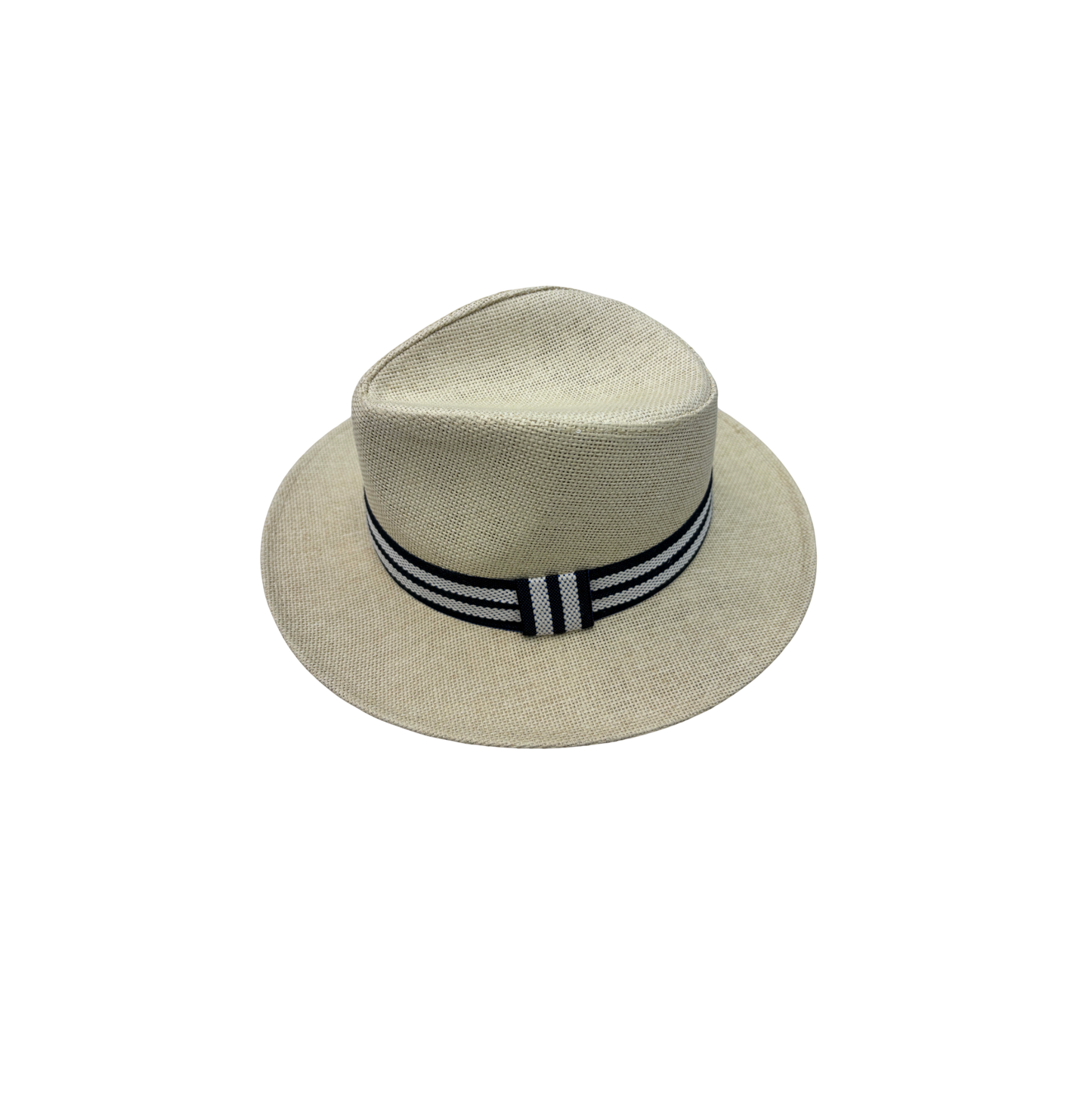 IGO2507386 Vintage Striped Webbing Decorative Straw Fedora Hat