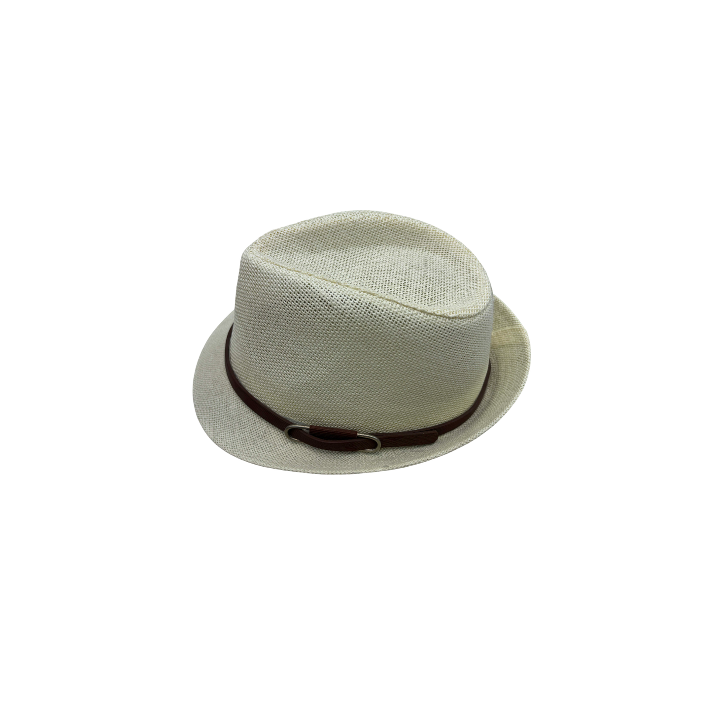 IGO2507393 Classic Leather Buckle Decorative Design Trilby Hat