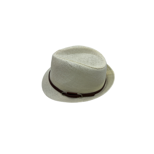 IGO2507393 Classic Leather Buckle Decorative Design Trilby Hat
