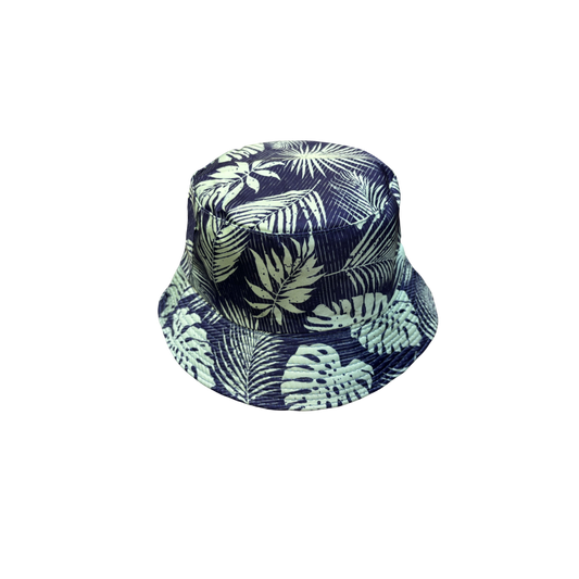IGO2507403 Dark - Patterned Tropical Plant Leaf Printed Bucket Hat