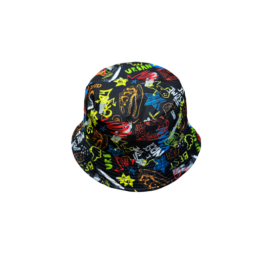IGO2507409 Dark Graffiti Printed Bucket Hat