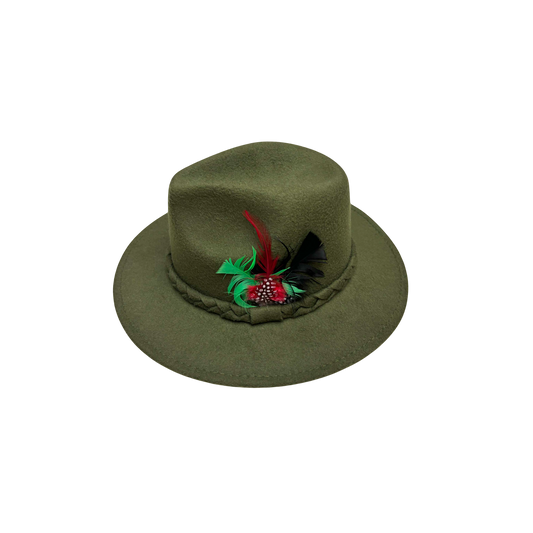 IGO2507420 Ethnic-Style Feather Woven Band Decorated Fedora Hat