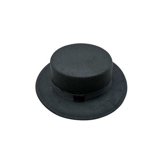 IGO2507426 Minimalist Black Band Round-Top Bowler Hat