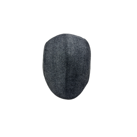 IGO2507433 Dark Fine Herringbone Pattern Flat Cap