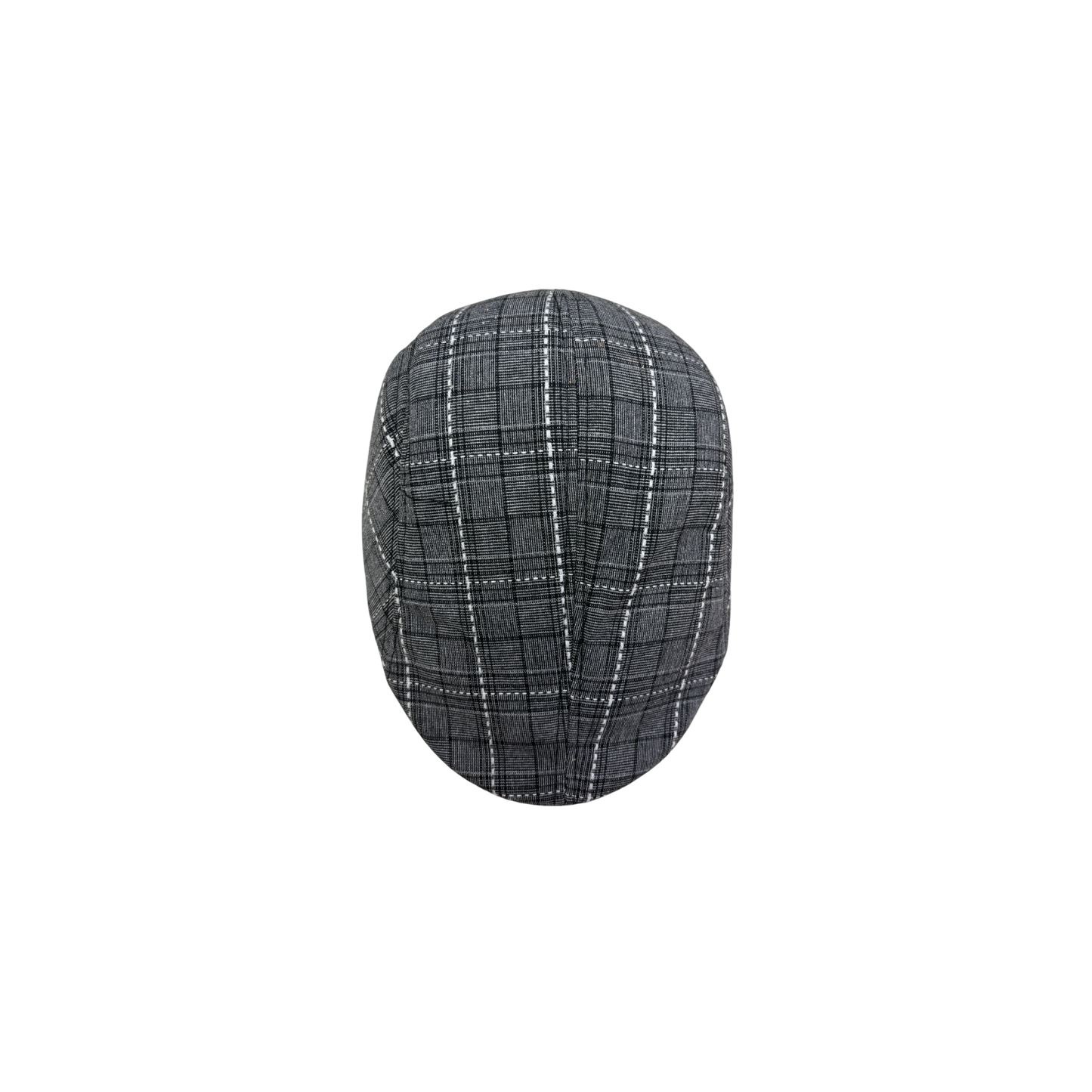 IGO2507443 Black-and-White Plaid Line-Designed Flat Cap